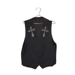 Black cross Biker Vest no size see measurements